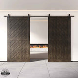 Slanted Double Barn Door Kit | Black Hardware