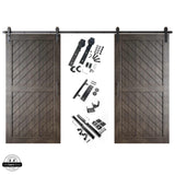 Slanted Double Barn Door Kit | Black Hardware