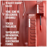 Maybelline New York Super Stay Vinyl Ink Long Lasting Liquid Lipstick - 16 Hour Wear, High Shine Finish, Smudge Resistant