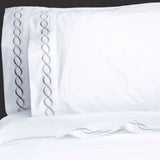 600 Thread Count Rope Embroidered Pillowcase Pair