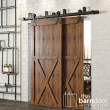 Eiffel Tower Black Double Bypass Barn Door Hardware Kit