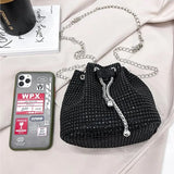 Elegant Evening Bags Womens Fashion Rhinestone Clutch Backpack Sparkly Shoulder Bag for Ladies Party Travel