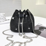 Elegant Evening Bags Womens Fashion Rhinestone Clutch Backpack Sparkly Shoulder Bag for Ladies Party Travel