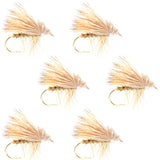 Barbless Yellow Elk Hair Caddis Classic Trout Dry Flies 6 Flies Size 12