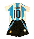 Kids Messi Jersey Kit - Argentina Black Shorts Version Soccer Jersey Set