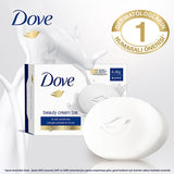 Dove Moisturizing Beauty Cream Bar Soap - Sulfate-Free, Gentle Cleanser for Sensitive Skin, 4 x 90g