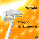 Gillette Permatik Disposable Razor Blades - Single-Blade, Hygienic Shaving Solution for Men and Women, Pack of 10