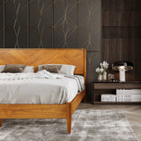 Panthera Solid Wood Bed Frame With Headboard