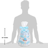 Blue Two-Tier Diaper Cake Gift Basket