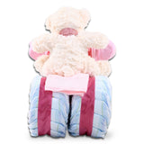 Pink Tricycle Diaper Cake Gift Basket