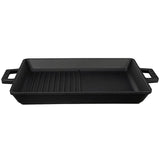 Lava Cast Iron Hybrid Grill Pan - 10x12 Inch Rectangular Enameled Pan for Indoor Stovetop Oven Use, Grill and Fry Simultaneously