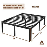 Full size Heavy Duty Metal Bed Frame Platform with Round Edge Legs