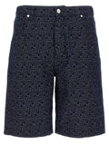 Fendi Men Bermuda Jeans Jacquard Ff