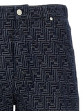 Fendi Men Bermuda Jeans Jacquard Ff