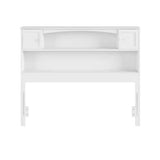 Full size Farmhouse Bookcase Headboard in White Wood Finish