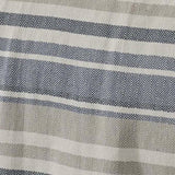 Full/Queen size Navy Blue Tan Cream Chevron Stripe Lightweight Cotton Blanket