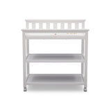 Modern White Baby's First 2 Shelf Changing Table with Wheels