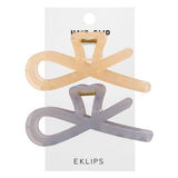 Eklips Frosted Figure Hair Clips Cream & Brown 2-Pack