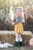 Mustard Faux Suede Pinafore