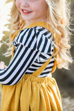 Mustard Faux Suede Pinafore