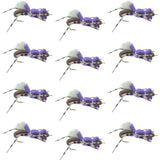 Fat Albert Purple Foam Body Grasshopper Fly - 1 Dozen Flies Hook Size 10
