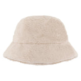 Eklips Beige Plush Bucket Hat for Winter Cozy Style