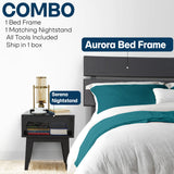 [Buy 1 Get 1] Aurora Solid Wood Bed Frame & Nightstand