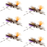 Feth Hopper Purple - Foam Grasshopper Fly Pattern - 6 Flies Size 10