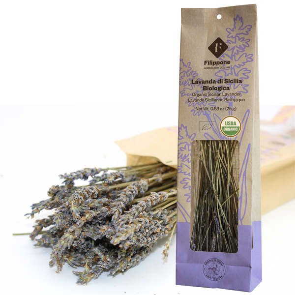 Filippone, Organic Dried Lavender Bunch, Italian Dried Lavender Branches, 0.88oz (25g)
