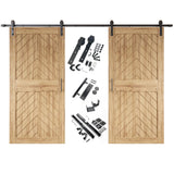 Fishbone Double Barn Door Kit | Black Hardware