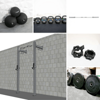 TGrip Commercial 4' Low Profile Wall Mount Rig Fitness Kits - 3x3 Steel - Functional Multi-Grip Pull-Up - Sandwich Style J-Hooks