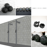 TGrip Commercial 4' Low Profile Wall Mount Rig Fitness Kits - 3x3 Steel - Functional Multi-Grip Pull-Up - Sandwich Style J-Hooks