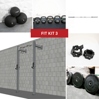 TGrip Commercial 4' Low Profile Wall Mount Rig Fitness Kits - 3x3 Steel - Functional Multi-Grip Pull-Up - Sandwich Style J-Hooks