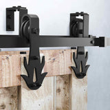 Flame Black Double Bypass Barn Door Hardware Kit