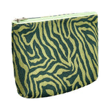 Eklips Khaki Zebra Pattern Makeup Bag with Secure Zipper