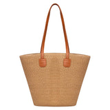 Eklips Beige Straw Beach Bag for Summer Travel