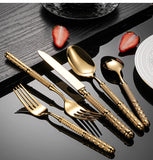 France Embossed Vintage Luxury Gilded Flatware Set | 3CARATS