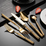 France Embossed Vintage Luxury Gilded Flatware Set | 3CARATS