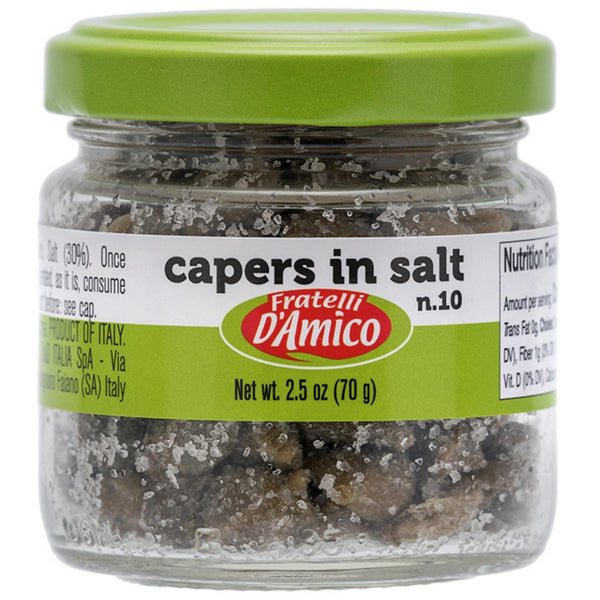 Fratelli D'Amico, Capers in Salt, no, #10 2.5oz, (70g)
