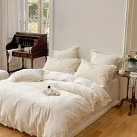 French Wedding Chic White Lace Bedding Set | Yedwo Home