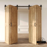 J-Strap Bifold Barn Door Hardware | Matte Black | 4 Door Biparting Kit