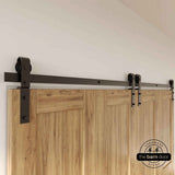 J-Strap Bifold Barn Door Hardware | Matte Black | 4 Door Biparting Kit