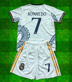 Ronaldo White Dragon Home Edition Kids Soccer Jersey Kit