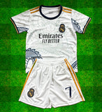 Ronaldo White Dragon Home Edition Kids Soccer Jersey Kit