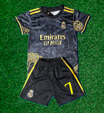 Ronaldo 7 Dragon Edition Real Madrid Exclusive 3rd Soccer Jersey Toddler/Youth Kids Kit