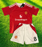 B Fernandes 8 Kids Toddler & Youth Man Soccer Jersey Kit