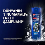 Clear Men: Intense Clean Anti-Dandruff Charcoal Shampoo - Deeply Cleanses Oily, Itchy Scalp & Controls Dandruff for Men - 11.83 fl oz