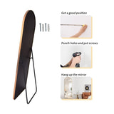 Gold Large Full Length Rounded Leaning Wall or Hanging Mirror