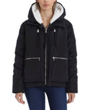 Bagatelle Zippered Pocketed Utility Faux Fur Water Resistant Jacket, Size Medium