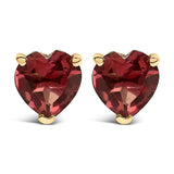 14K White Gold 5MM Heart Cut Purple Amethyst Solitaire Stud Earrings